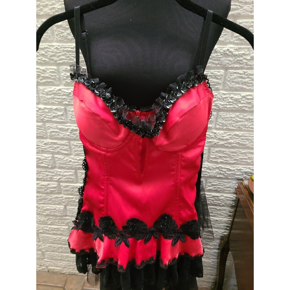 Playboy Costume collection Red Sequin lace Corset Adult Xs 400189